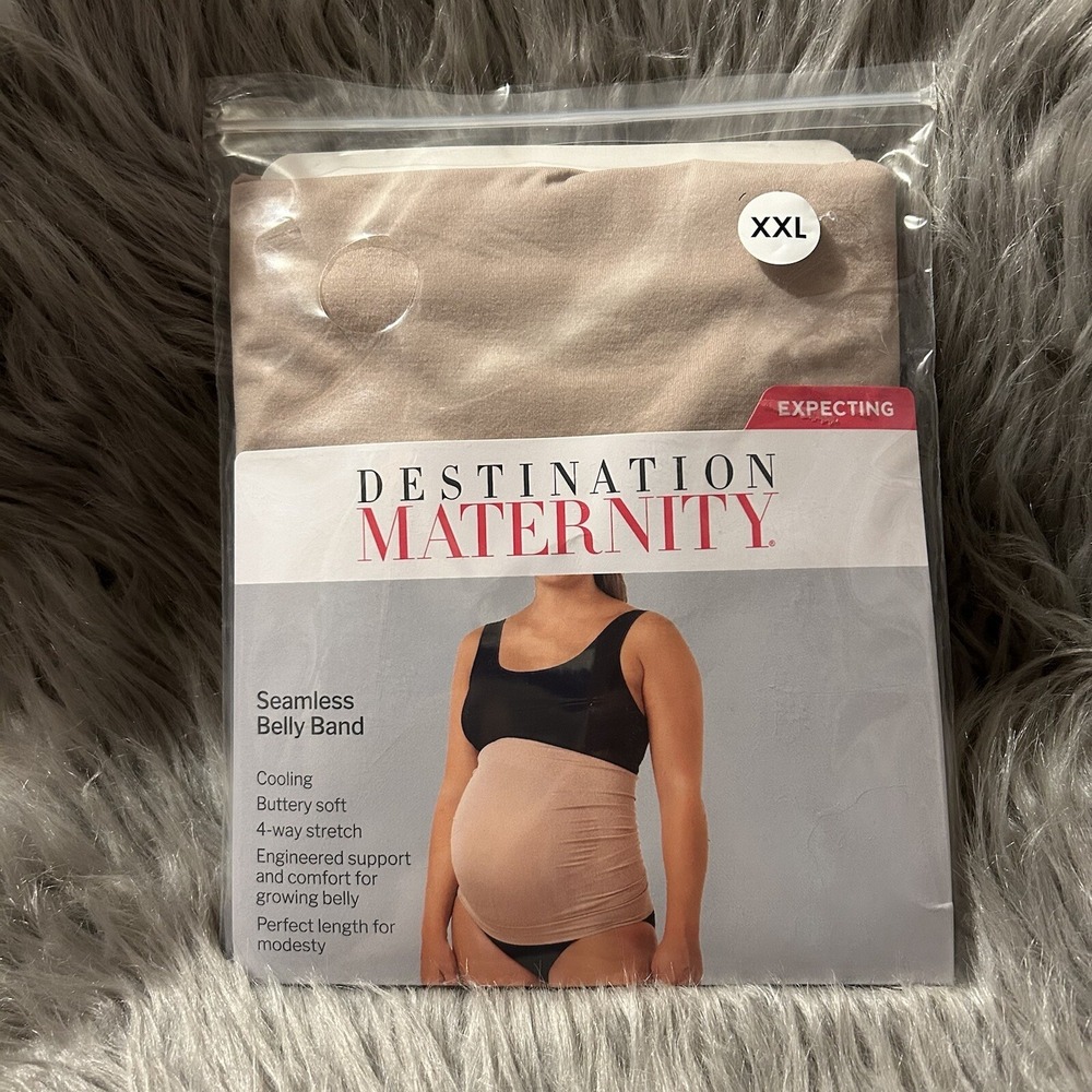 Destination Maternity Seamless Belly Band Women's Size XXL‎ Light Taupe Cooling